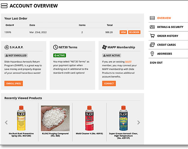 Slide Accounts Dashboard